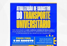 Universitários de Novo Planalto devem atualizar cadastro do Transporte Universitário até 5 de agosto